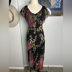 Vintage Late 90s Floral Dress with Fringr